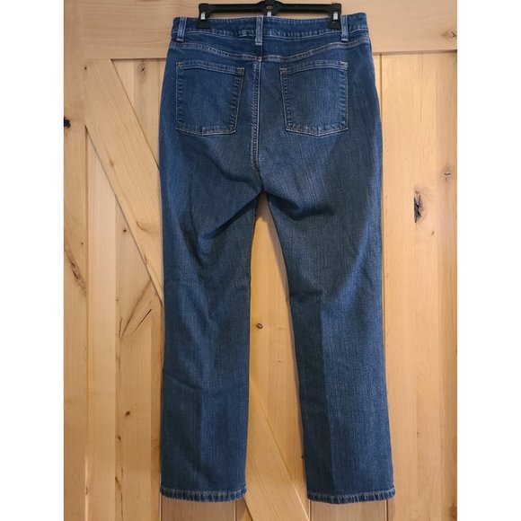 LL Bean Womens Flannel Lined Jeans Size 12 Reg Classic Fit 2 pair Lot - Picture 3 of 16